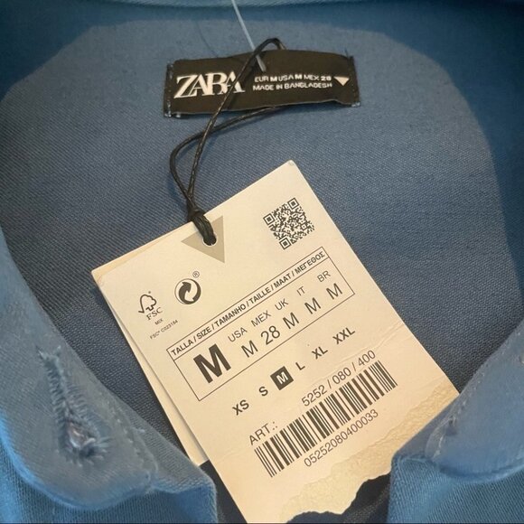 zara • Denim Button Down Long Sleeves Mini Dress - Picture 9 of 10